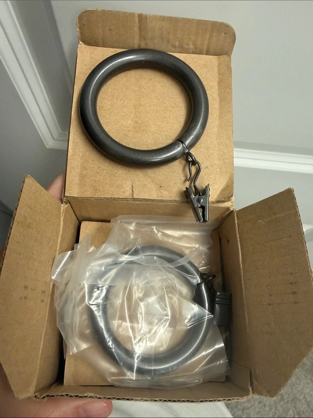 West Elm Matte black/ gunmetal Clip Curtain Ring